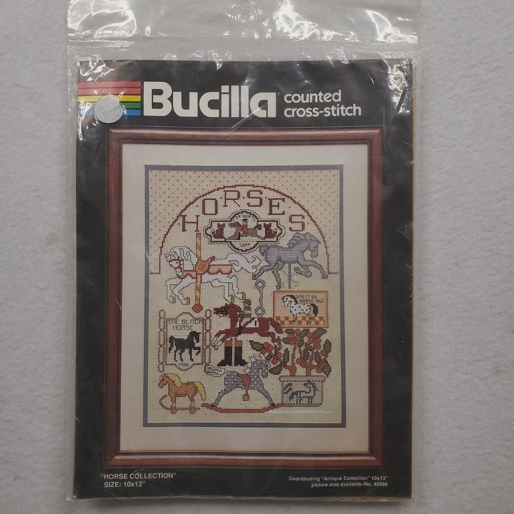 Bucilla HORSE COLLECTION Counted Cross Stitch Kit Carousel Hobby NEW 40091
